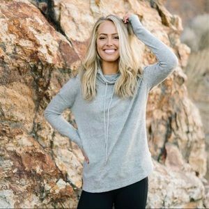 Zyia Light Gray Drawstring Hoodie